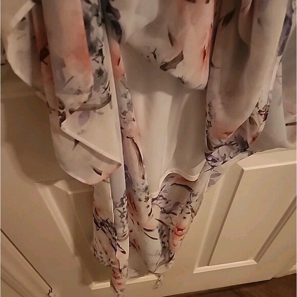 Guess Sundress Large White Floral Maxi Lined Side Slits Beachy Adjustable Straps - Picture 9 of 15